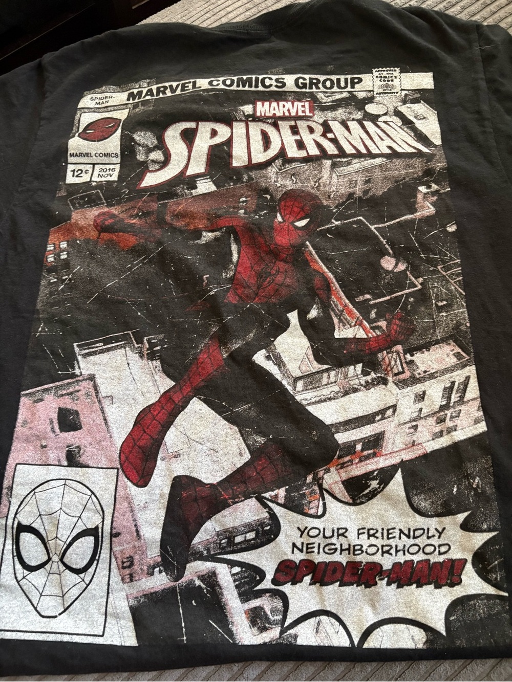 Marvel Spider-Man Comic Panel Tee - Black/Red